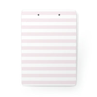 Clipboard-Soft Pink Floral Mauve-Horizontal Stripes-White