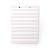 Clipboard-Soft Pink Floral Mauve-Horizontal Stripes-White