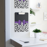 Clipboard-Glam Purple Bow-Snow Leopard-Black