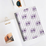 Spiral Notebook-Stormy Purple-Floral Pinstripes-Ruled Lined