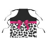 Apron-Glam Passion Pink Bow-Snow Leopard-Black