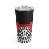 Tumbler 20oz-Glam Red Bow-Snow Leopard-Black