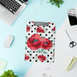 Clipboard-Rouge Red Floral-Black Polka Dots-White