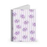 Spiral Notebook-Purple Lilac-Pinstripes-Ruled Lined