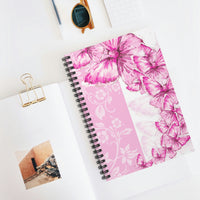 Small Spiral Notebook, 6x8in-Pink Butterfly Duo-White