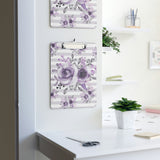 Clipboard-Soft Purple Floral-Soft Purple Horizontal Stripes-White