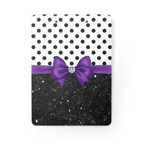 Clipboard-Glam Purple Bow-Black Polka Dots-Black Glitter