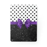 Clipboard-Glam Purple Bow-Black Polka Dots-Black Glitter