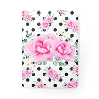 Clipboard-Magenta Pink Floral-Black Polka Dots-White