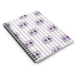 Spiral Notebook-Stormy Purple-Floral Pinstripes-Ruled Lined