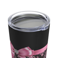 Tumbler 20oz-Glam Pink Bow-Pink Lace-Black