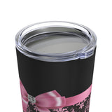 Tumbler 20oz-Glam Pink Bow-Pink Lace-Black