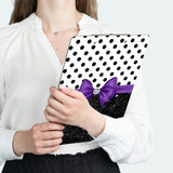 Clipboard-Glam Purple Bow-Black Polka Dots-Black Glitter