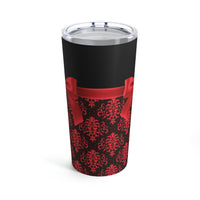 Tumbler 20oz-Glam Red Bow-Red Lace-Black