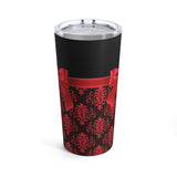 Tumbler 20oz-Glam Red Bow-Red Lace-Black