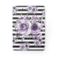 Clipboard-Soft Purple Floral-Black Horizontal Stripes-White