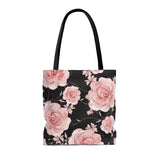 Tote Bag-Pink Rose-Pink Stencil-Black