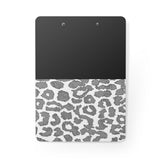 Clipboard-Glam Red Bow-Grey Leopard-Black