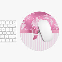 Mouse Pad-Glam Pink Bow-Pink White Stencil-Pink White Pinstripes