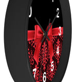 Wall Clock-Glam Red Bow-Red Lace-Black