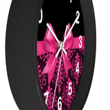 Wall Clock-Glam Passion Pink Bow-Passion Pink Lace-Black