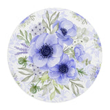 Mouse Pad-Soft Blue Floral-Blue Stencil-White