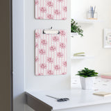 Clipboard-Pink Floral Pinstripes