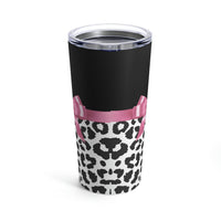 Tumbler 20oz-Glam Pink Bow-Snow Leopard-Black