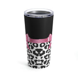 Tumbler 20oz-Glam Pink Bow-Snow Leopard-Black