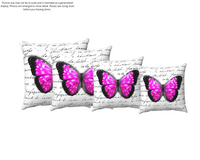 Square Pillow-Magenta Butterfly-Illegible Cursive