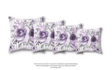 Square Pillow-Soft Purple Floral-Purple Pinstripes-White