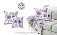 Wall Clock-Soft Purple Floral-Purple Pinstripes-White