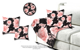 Velveteen Plush Blanket-Pink Rose-Pink Stencil-Black