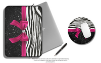 Laptop Sleeve-Glam Passion Pink Bow-Zebra-Black Glitter