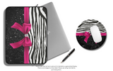 Mouse Pad-Glam Passion Pink Bow-Zebra-Black Glitter