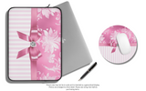 Laptop Sleeve-Glam Pink Bow-Pink White Stencil-Pink White Pinstripes