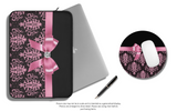 Laptop Sleeve-Glam Pink Bow-Pink Lace-Black