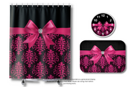 Wall Clock-Glam Passion Pink Bow-Passion Pink Lace-Black