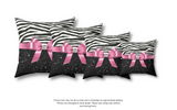 Square Pillow-Glam Pink Bow-Zebra-Black Glitter