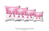 Square Pillow-Glam Pink Bow-Pink White Stencil-Pink White Pinstripes