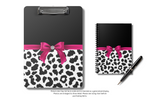 Small Spiral Notebook, 6x8in-Glam Passion Pink Bow-Snow Leopard-Black