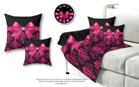 Square Pillow-Glam Passion Pink Bow-Passion Pink Lace-Black