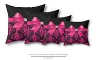 Square Pillow-Glam Passion Pink Bow-Passion Pink Lace-Black