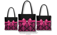 Tote Bag-Glam Passion Pink Bow-Passion Pink Lace-Black