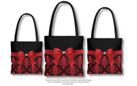 Tote Bag-Glam Red Bow-Red Lace-Black