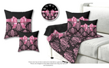 Velveteen Plush Blanket-Pink Bow-Pink Lace-Black