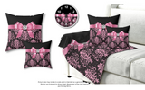 Square Pillow-Pink Bow-Pink Lace-Black