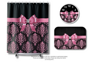 Wall Clock-Glam Pink Bow-Pink Lace-Black