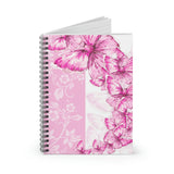 Small Spiral Notebook, 6x8in-Pink Butterfly Duo-White