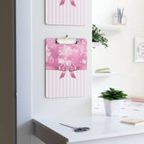 Clipboard-Glam Pink Bow-Pink White Stencil-Pink White Pinstripes